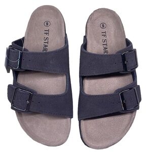 TF STAR Brown Leather Adjustable Double Strap Sandals Women Size 6